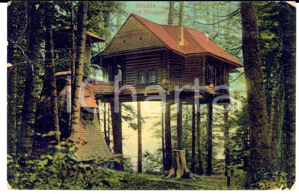 Cartolina originale da collezione 1912 SINAIA (ROMANIA) Cuibul Princesei *Cartolina a marchesa Ida STANGA FP VG 1