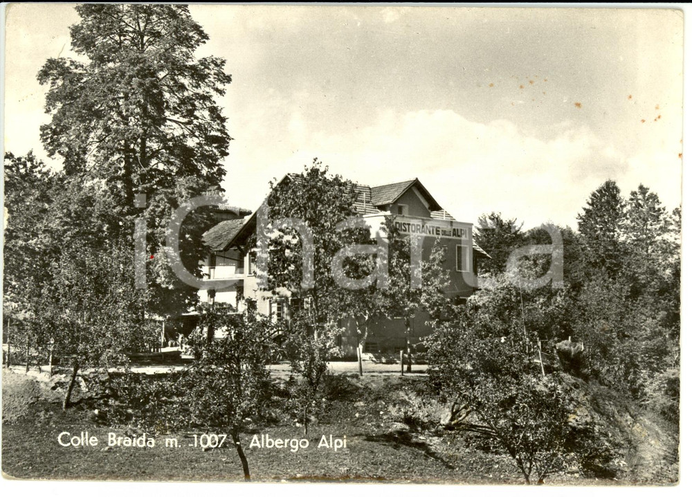 Cartolina originale da collezione 1962 COLLE BRAIDA TO Albergo Ristorante DELLE ALPI Cartolina FG VG 1