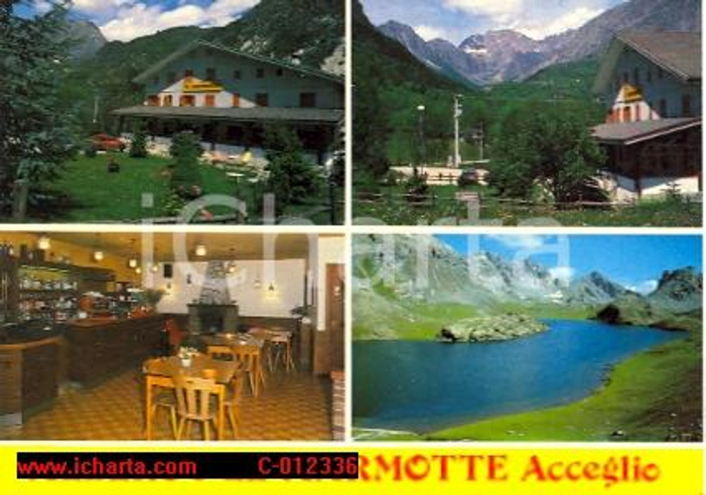 Cartolina originale da collezione 1975 ca FRERE ACCEGLIO CN Vedutine albergo LE MARMOTTE Cartolina VINTAGE FG 1