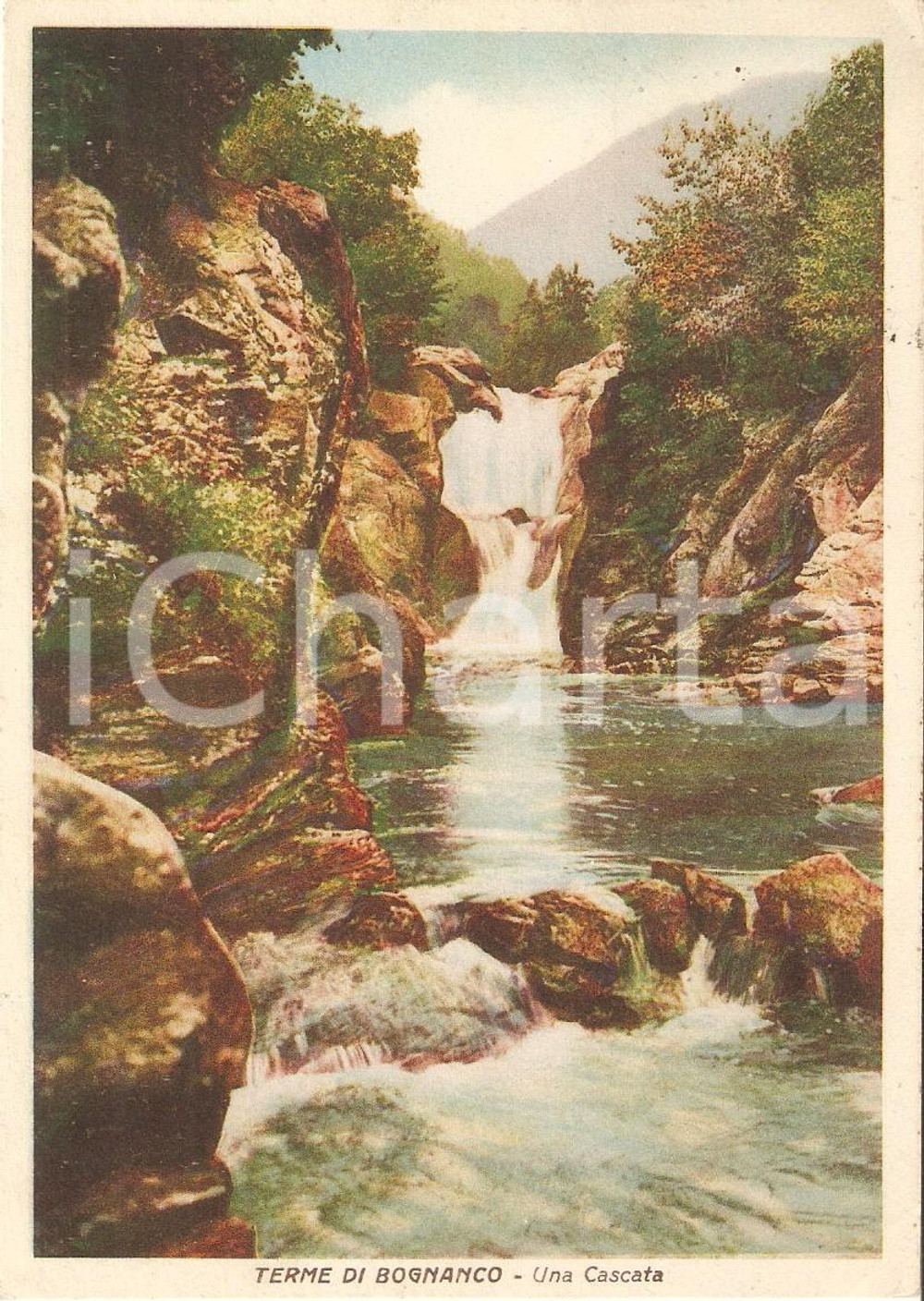 Cartolina originale da collezione 1942 TERME DI BOGNANCO (VB) Una cascata *Cartolina FG VG 1