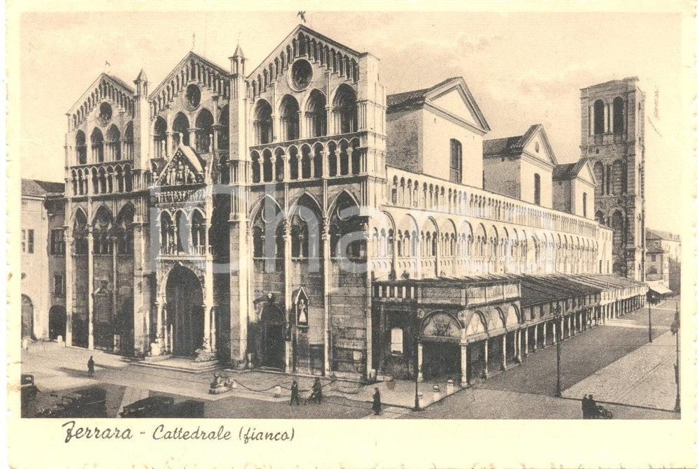 Cartolina originale da collezione 1940 FERRARA Fianco della CATTEDRALE Cartolina FG VG 1