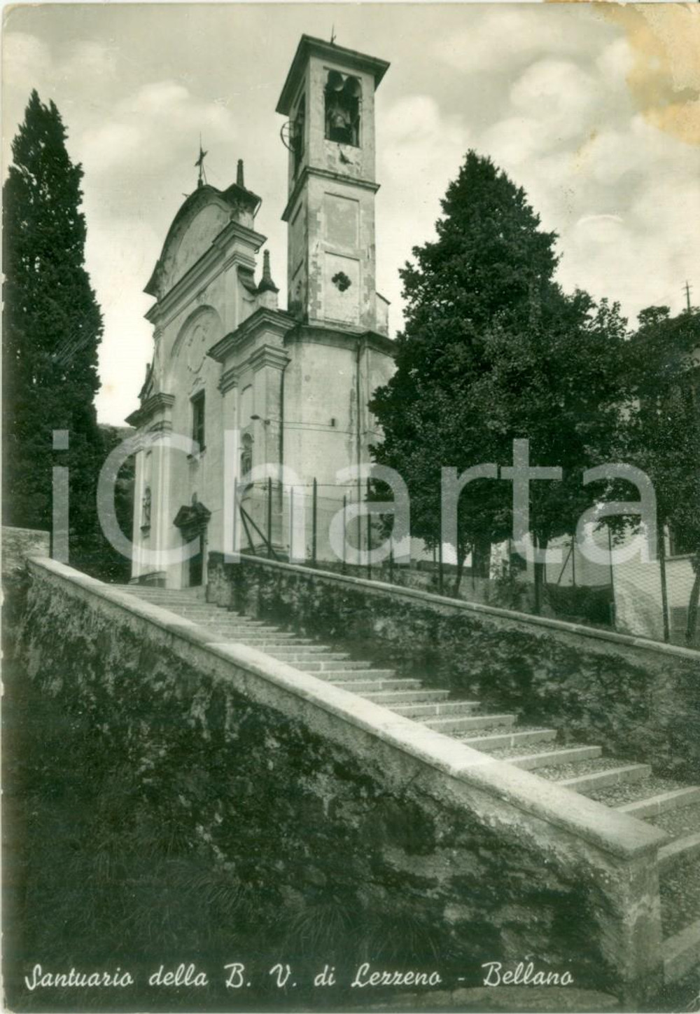 Cartolina originale da collezione 1957 BELLANO (CO) Santuario Beata Vergine di LEZZENO *Cartolina postale FG VG 1