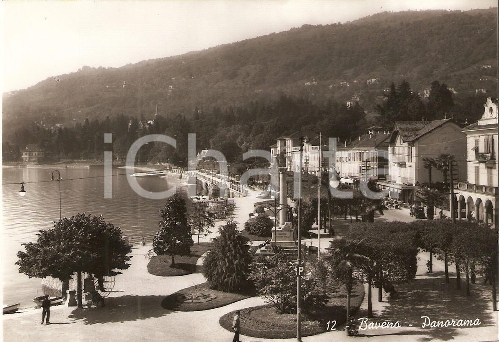 Cartolina originale da collezione 1949 BAVENO (VB) Panorama con LAGO MAGGIORE *Cartolina FG VG 1