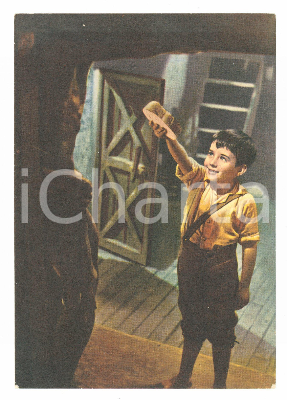 Cartolina originale da collezione 1955 ca MARCELLINO PANE E VINO Foto di scena Cartolina pubblicitaria FG NV 1
