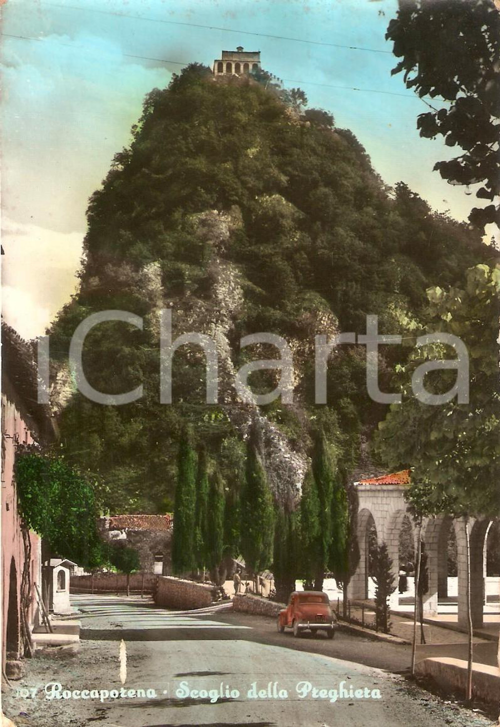 Cartolina originale da collezione 1965 CASCIA (PG) Frazione ROCCAPORENA Scoglio della preghiera *Cartolina FG VG 1