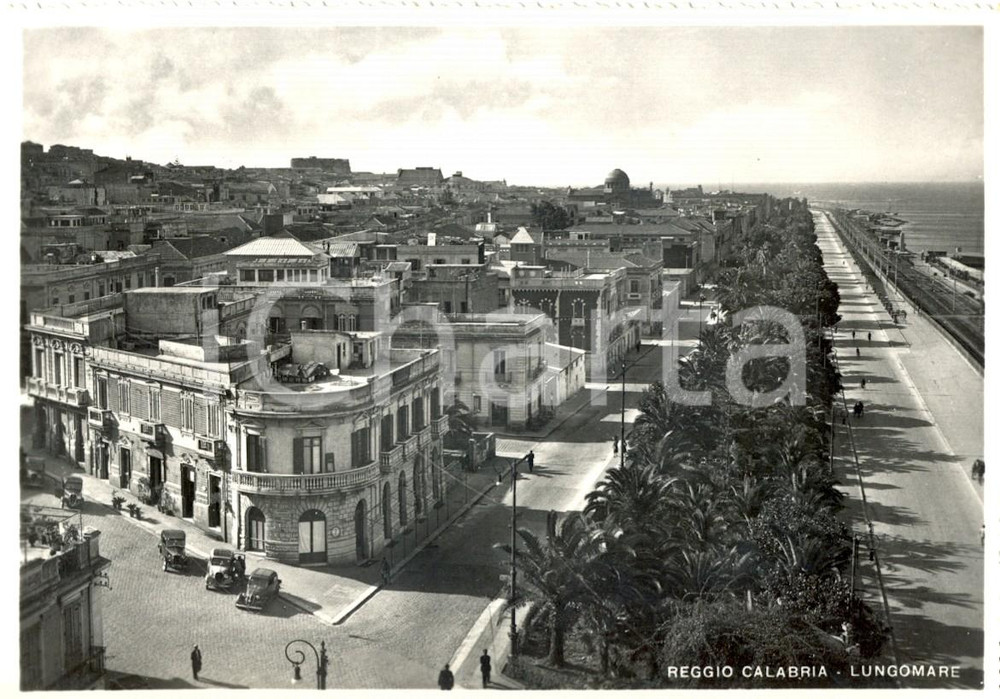 Cartolina originale da collezione 1953 REGGIO CALABRIA Lungomare FALCOMATA  e chiesa SAN GIORGIO AL CORSO FG VG 1