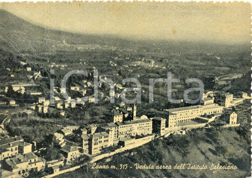 Cartolina originale da collezione 1950 ca LANZO TORINESE (TO) Veduta ISTITUTO SALESIANO *Cartolina postale FG VG 1