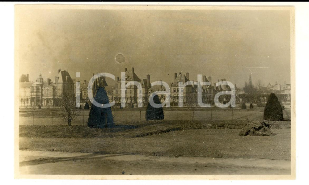 Fotografia d epoca originale 1924 FONTAINEBLEAU F Veduta esterna del castello Fotografia 13x8 cm 1