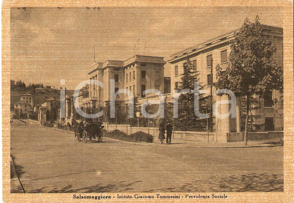 Cartolina originale da collezione 1952 SALSOMAGGIORE TERME (PR) Calesse e Istituto Giacomo TOMMASINI *Cartolina FG 1