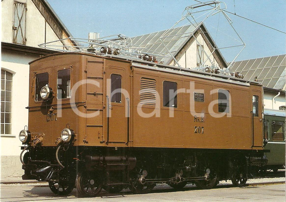 Cartolina originale da collezione 1982 LUZERN SVIZZERA Rhätische Bahn RhB Locomotiva Ge 2/4 207 Cartolina FG NV 1