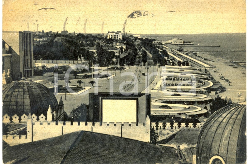 Cartolina originale da collezione 1954 VENEZIA Il LIDO visto da Hotel EXCELSIOR Cartolina FG VG 1