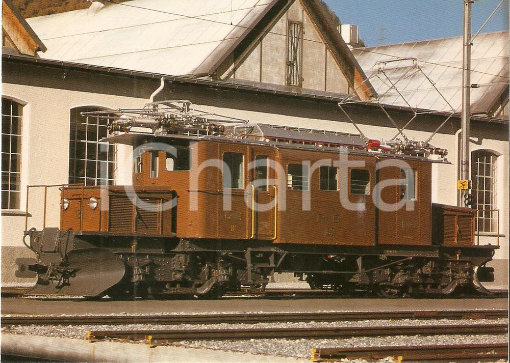 Cartolina originale da collezione 1978 LANDQUART SVIZZERA Rhätische Bahn RhB Locomotiva Ge 4/4 182 Cartolina FG 1