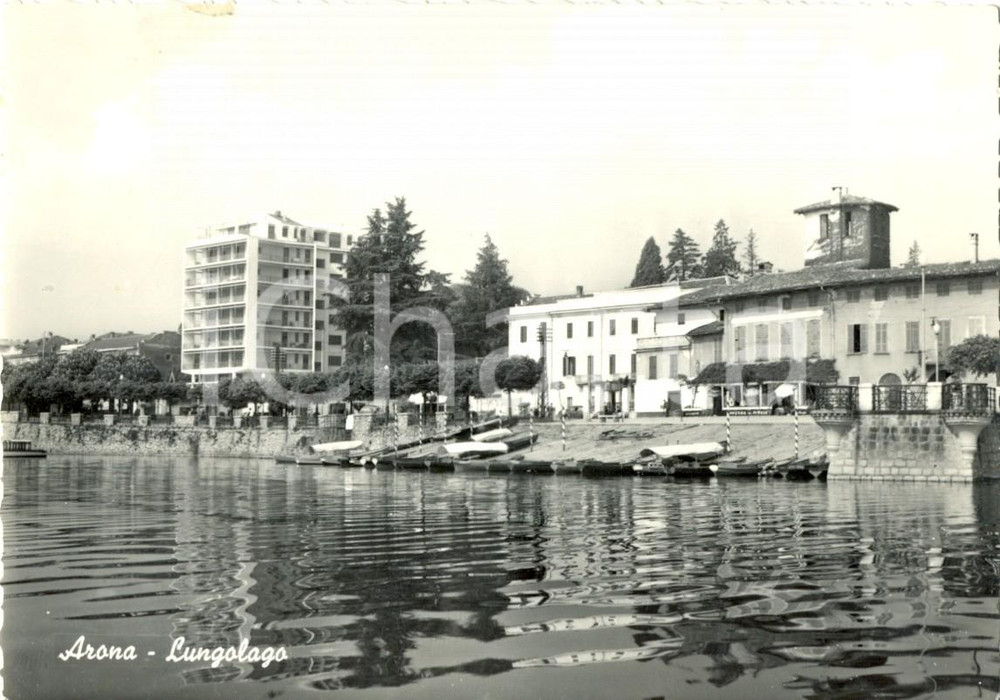 Cartolina originale da collezione 1955 ARONA (NO) Scorcio panoramico del LAGO MAGGIORE *Cartolina postale FG VG 1