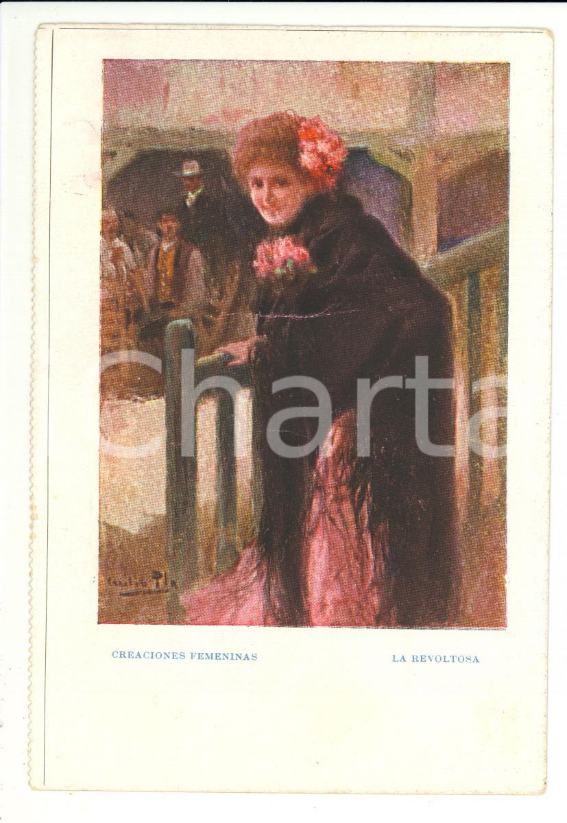 Cartolina originale da collezione 1900 Creaciones Femeninas - La Revoltosa FP NV 1