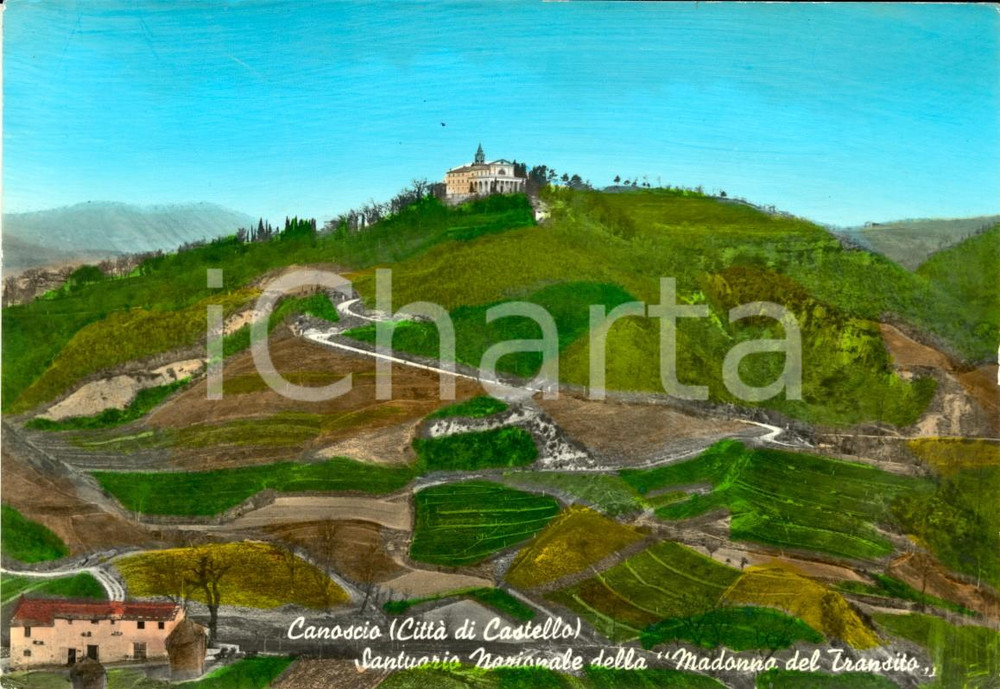 Cartolina originale da collezione 1964 CANOSCIO (PG) Veduta Santuario MADONNA del TRANSITO *Cartolina FG VG 1