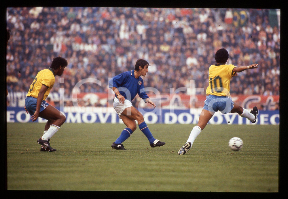 35mm vintage slide* 1989 BOLOGNA ITALIA vs BRASILE 0-1 Fernando DE NAPOLI Calcio