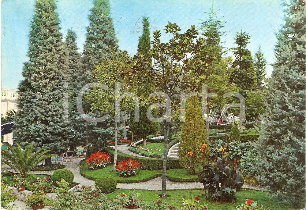 Cartolina originale da collezione 1971 CHIANCIANO TERME SI Giardino del PALACE HOTEL CENTRALE Cartolina FG VG 1
