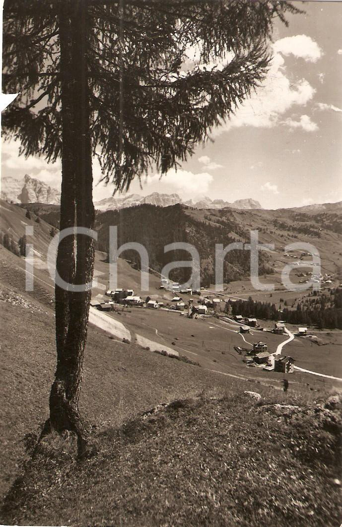 Cartolina originale da collezione 1954 CORVARA IN BADIA BZ Frazione COLFOSCO e panorama Cartolina FP VG 1