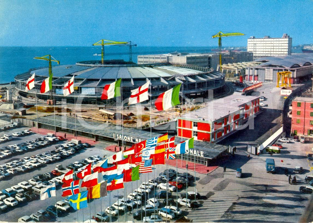 Cartolina originale da collezione 1970 ca GENOVA Fiera SALONE NAUTICO INTERNAZIONALE *Cartolina ANIMATA FG NV 1