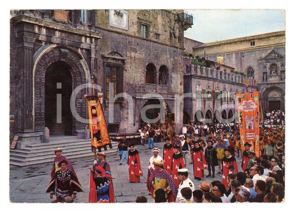 Cartolina originale da collezione 1977 ASCOLI PICENO Torneo Cavalleresco della QUINTANA Cartolina ANIMATA FG VG 1