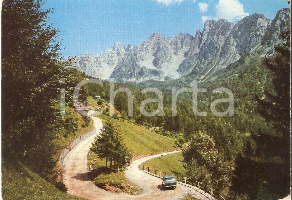 Cartolina originale da collezione 1967 SCHILPARIO (BG) Auto sulla Strada del Vivione *Cartolina FG VG 1