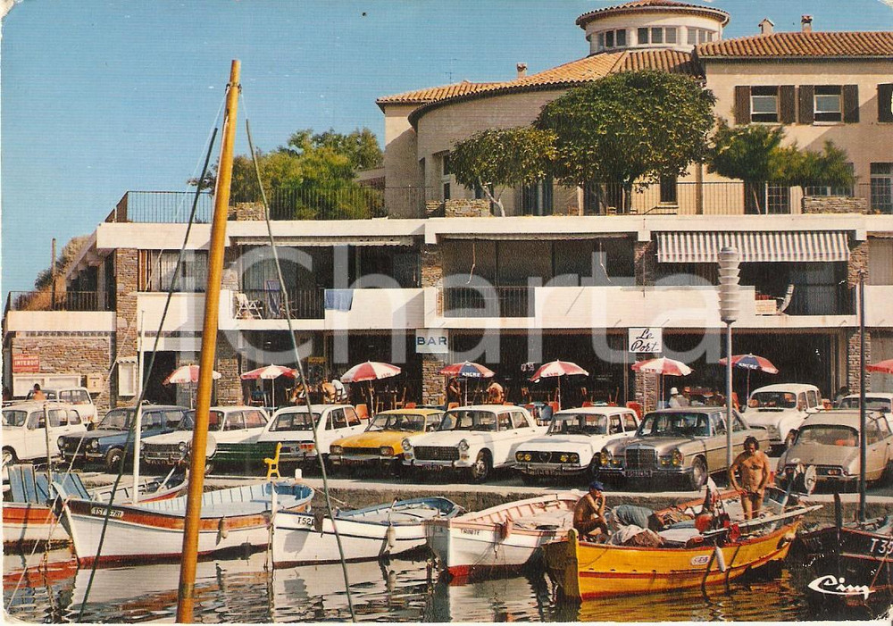 Cartolina originale da collezione 1975 ca CAVALAIRESURMER FRANCE Veduta porto con Bar LE PORT Cartolina FG NV 1