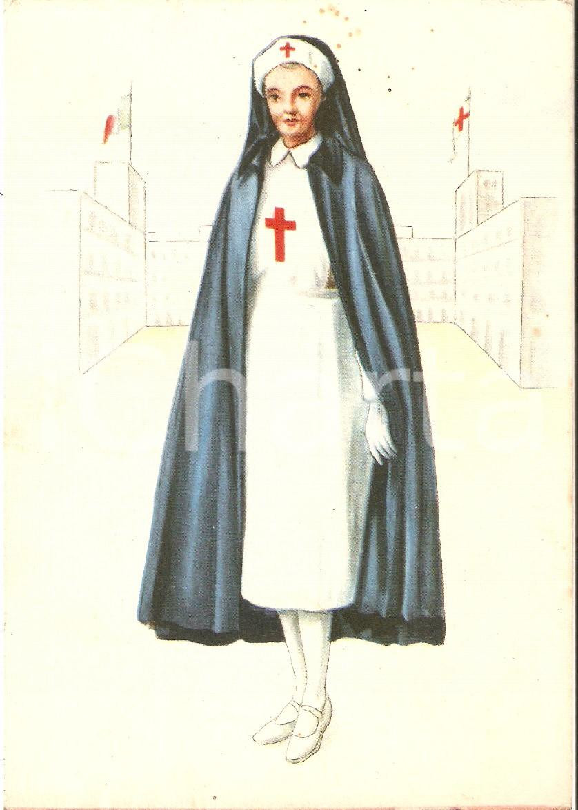 Cartolina originale da collezione 1960 ca UNIONE INFERMIERE SAN CAMILLO Suora camilliana in divisa Cartolina FG NV 1