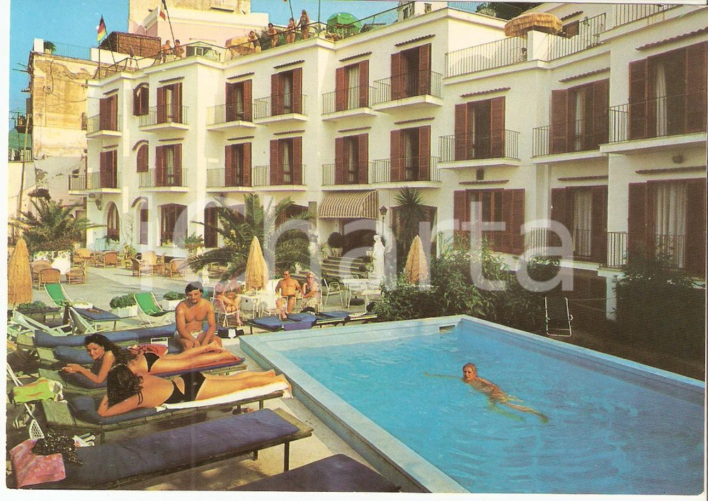 Cartolina originale da collezione 1975 ca FORIO D'ISCHIA (NA) Piscina dell' Hotel GREEN FLASH *Cartolina FG NV 1