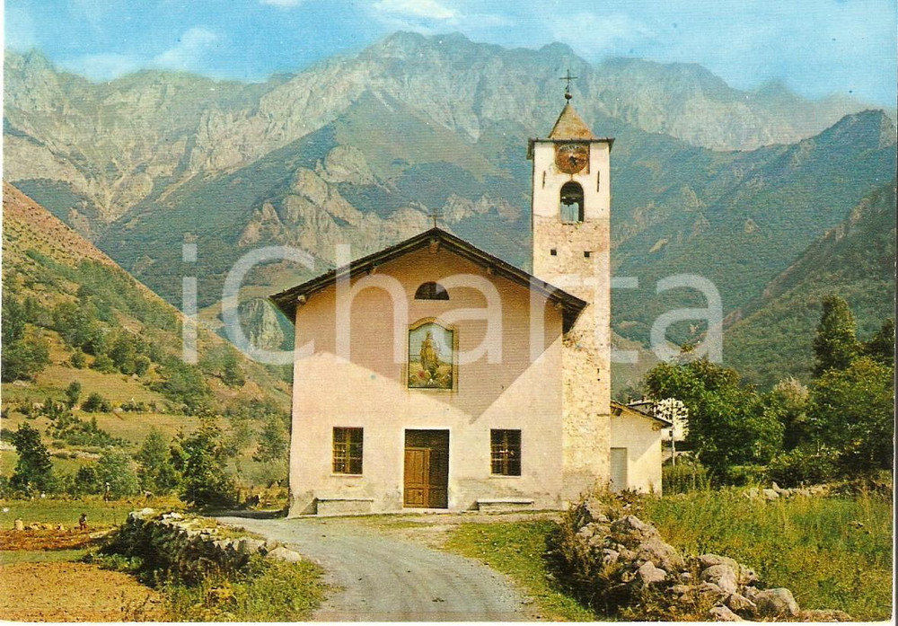 Cartolina originale da collezione 1970 ca ENTRACQUE (CN) Chiesa di Santa Lucia - Valle Gesso *Cartolina FG NV 1