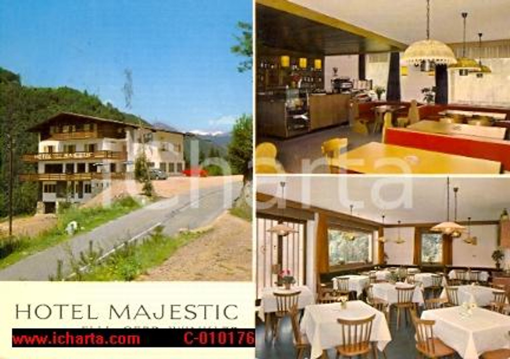 Cartolina originale da collezione 1972 BRESSANONE (BZ) Vedutine Hotel MAJESTIC *Cartolina VINTAGE FG VG 1