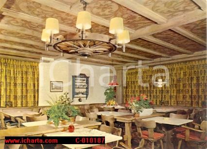 Cartolina originale da collezione 1975 ca MERLIGEN CH Sala colazione Hotel BEATUS Cartolina VINTAGE FG NV 1