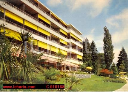 Cartolina originale da collezione 1975 ca MERLIGEN CH Veduta generale Hotel BEATUS Cartolina VINTAGE FG NV 1
