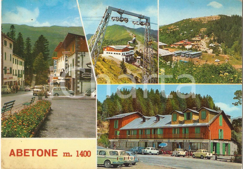 Cartolina originale da collezione 1967 ABETONE (PT) Albergo SPERINO SPORT Vedutine *Cartolina FG VG 1