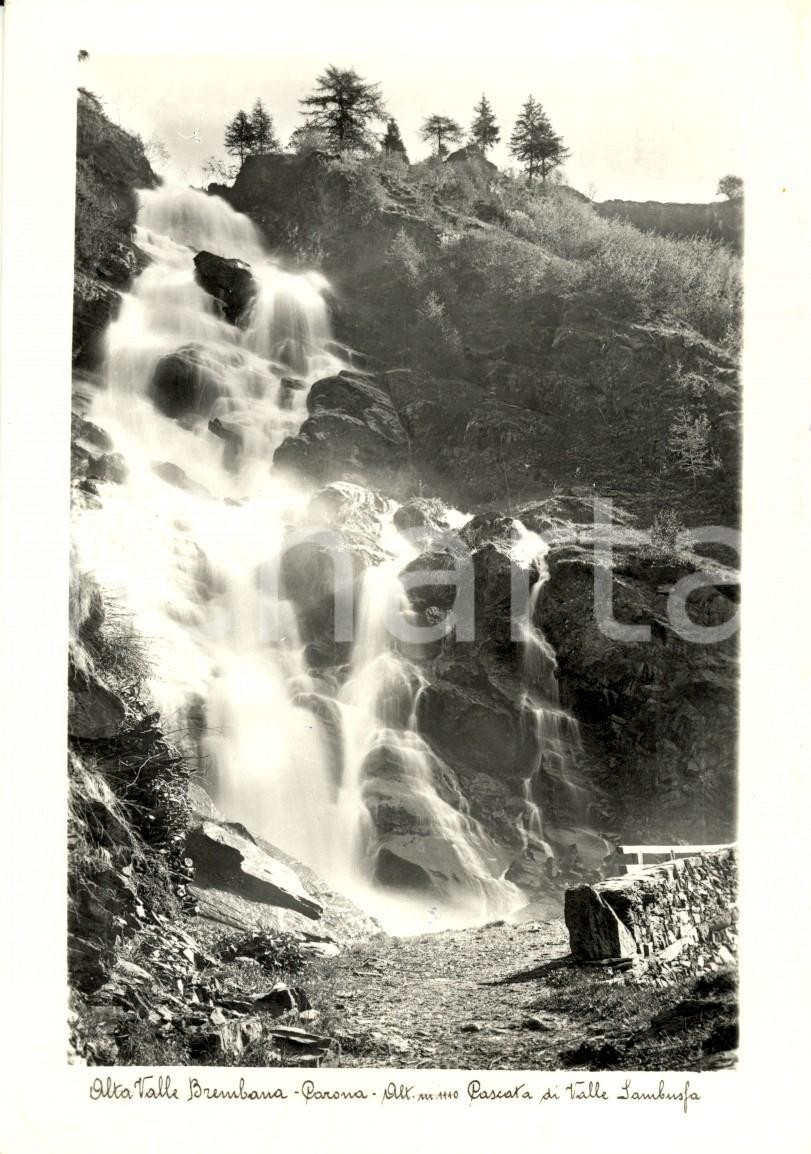 Cartolina originale da collezione 1967 CARONA BG Val BREMBANA Cascata di Valle SAMBUSFA Cartolina postale FG VG 1