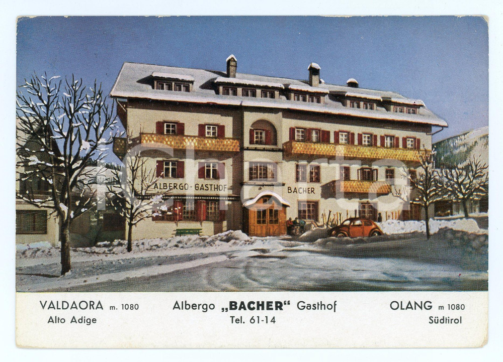 Cartolina originale da collezione 1964 VALDAORA / OLANG (BZ) Albergo BACHER Gasthof *Cartolina FG VG 1