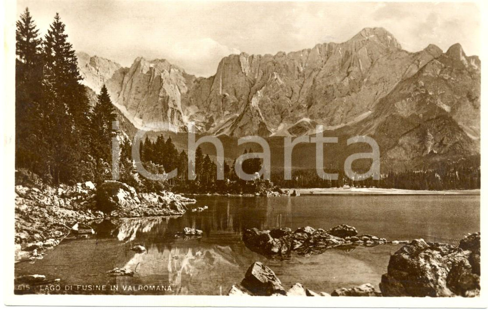 Cartolina originale da collezione 1941 TARVISIO (UD) Lago di FUSINE in VALROMANA Panorama *Cartolina postale FP VG 1
