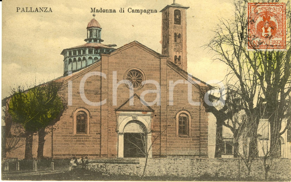 Cartolina originale da collezione 1900 circa PALLANZA VB Facciata chiesa MADONNA DI CAMPAGNA Cartolina FP VG 1
