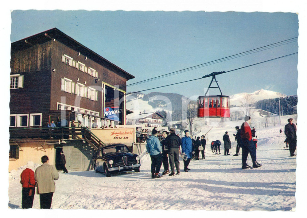 Cartolina originale da collezione 1975 ca MEGEVE F Partenza della teleferica di ROCHEBRUNE Mont Blanc Cartolina 1