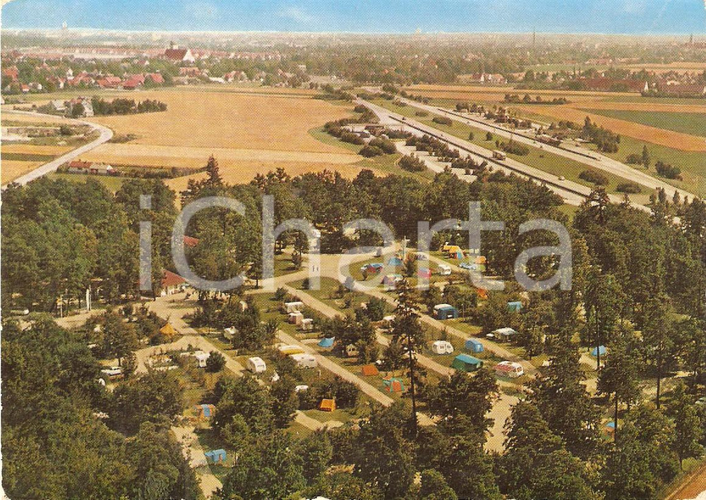 Cartolina originale da collezione 1960 ca MUNCHEN GERMANIA Campeggio a OBERMENZING Cartolina VINTAGE FG VG 1