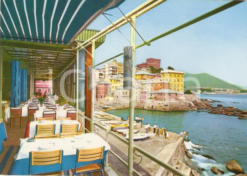 Cartolina originale da collezione 1960 ca GENOVA BOCCADASSE Ristorante VITTORIO AL MARE *Cartolina VINTAGE FG NV 1