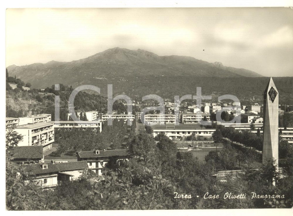 Cartolina originale da collezione 1960 ca IVREA (TO) Panorama delle case OLIVETTI *Cartolina postale FG NV 1