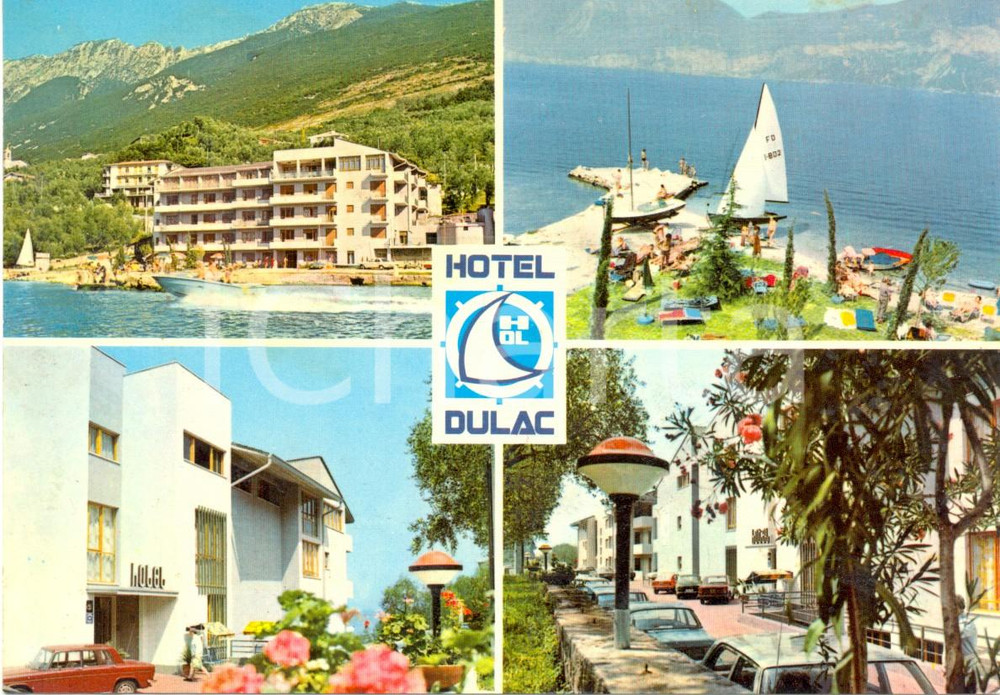Cartolina originale da collezione 1975 BRENZONE (VR) Hotel DU LAC Vedutine *Cartolina VINTAGE FG VG 1