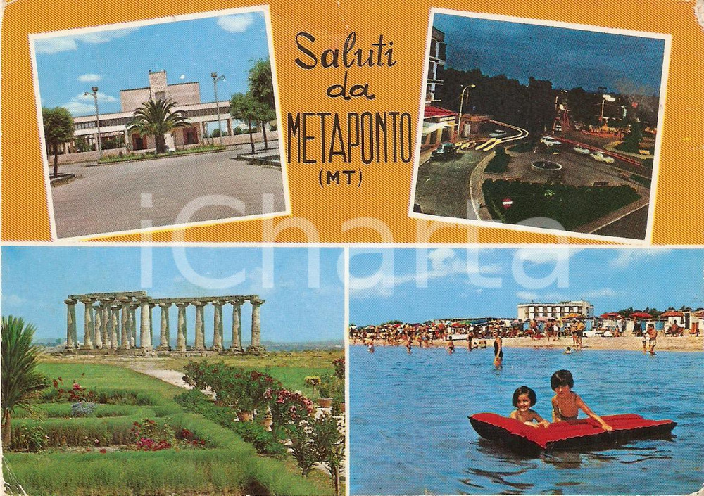 Cartolina originale da collezione 1973 BERNALDA (MT) Vedutine Tempio di Hera a METAPONTO *Cartolina VINTAGE FG VG 1