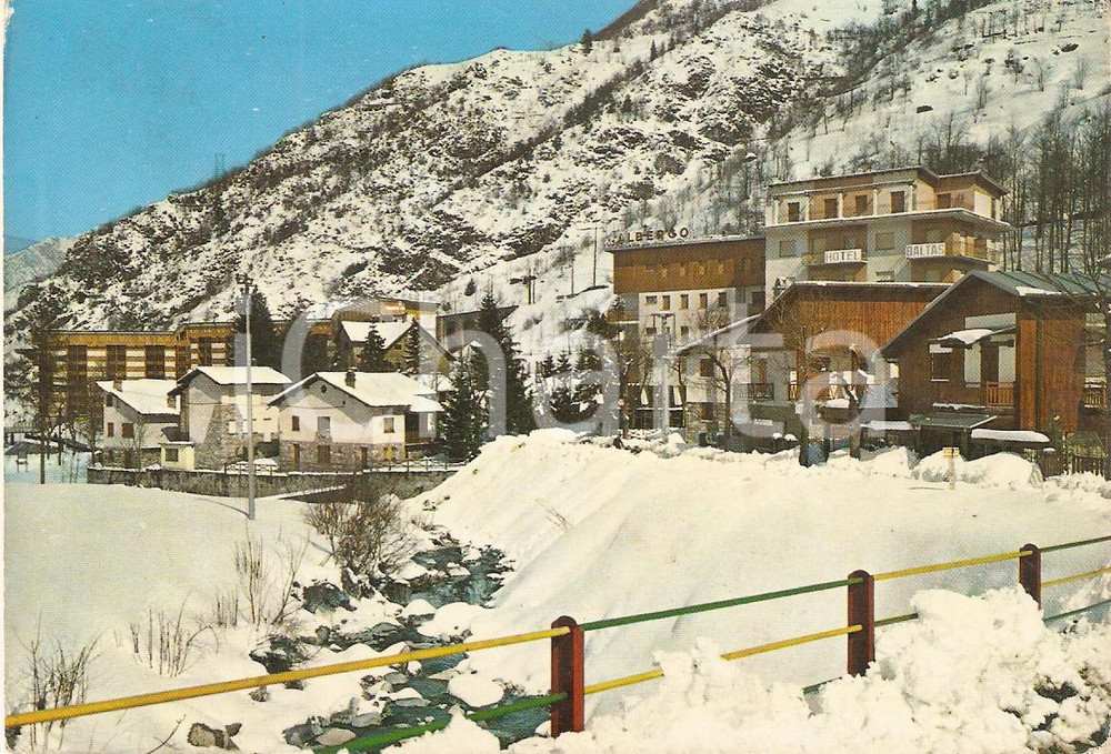 Cartolina originale da collezione 1966 LIMONE PIEMONTE (CN) Panorama con Hotel BALTAS *Cartolina FG VG 1
