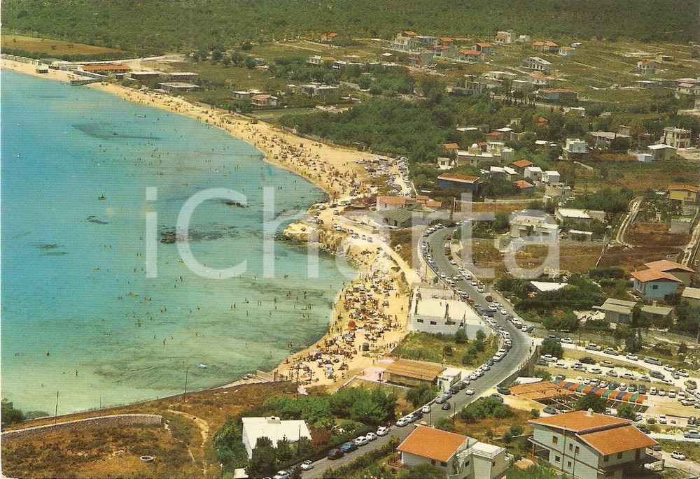 Cartolina originale da collezione 1970 SIRACUSA Veduta aerea della zona di FONTANE BIANCHE Cartolina FG VG 1