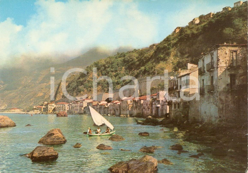 Cartolina originale da collezione 1964 SCILLA RC Panorama con barca a vela Cartolina FG NV 1