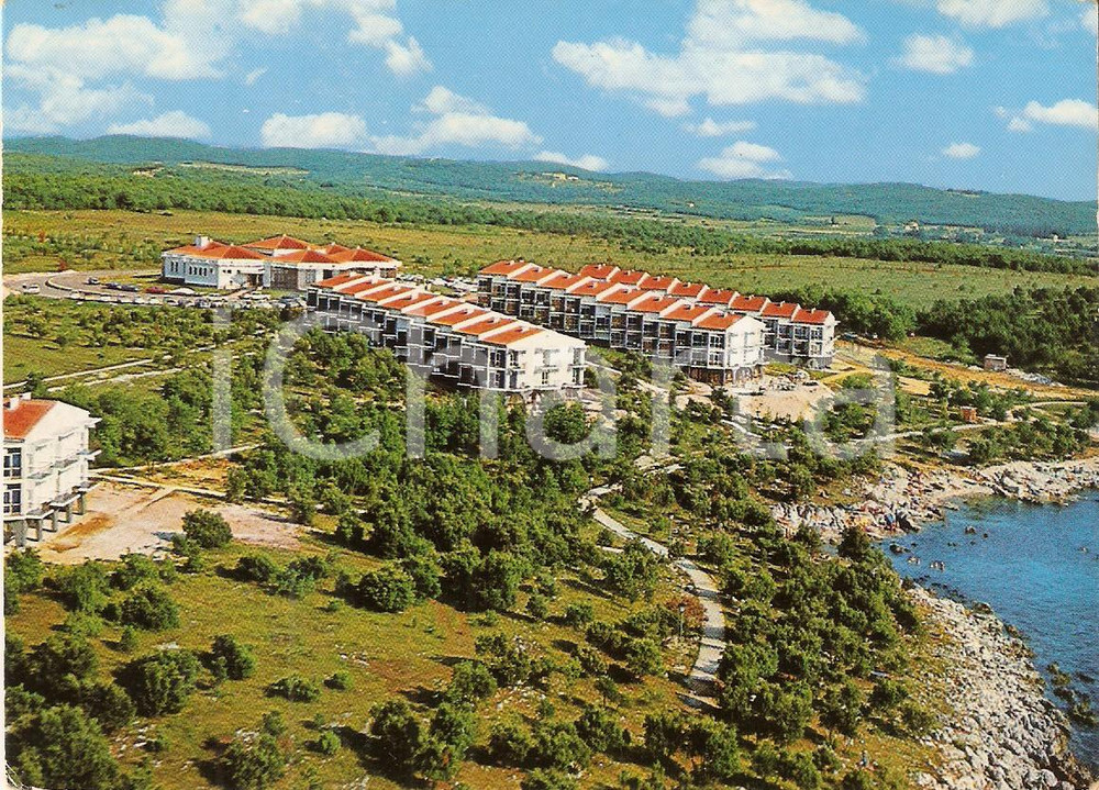 Cartolina originale da collezione 1977 FUNTANA (Croazia) Panorama dall'alto *Cartolina VINTAGE ANIMATA FG VG 1