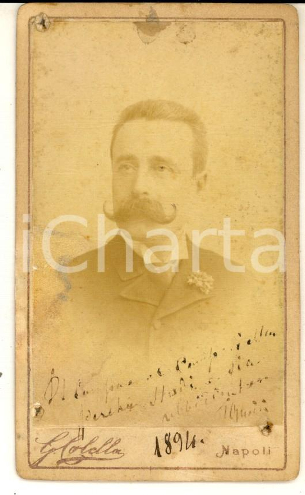 1894 NAPOLI Ritratto di uomo con coccarda - Foto G. COLELLA DANNEGGIATA