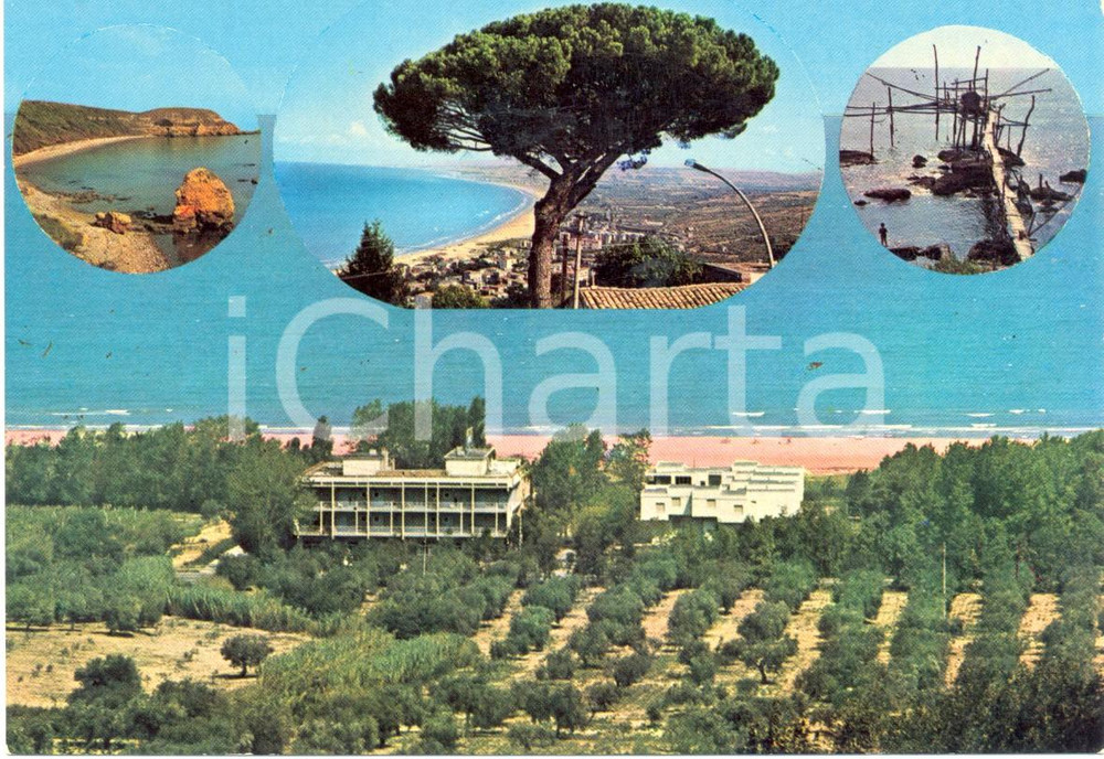 Cartolina originale da collezione 1970 ca VASTO MARINA (CH) Hotel LIDO e panorama vedutine *Cartolina FG NV 1
