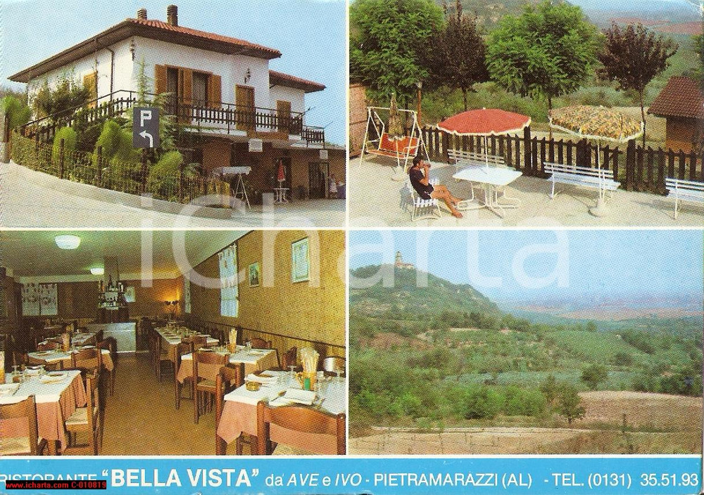Cartolina originale da collezione 1970 circa PIETRAMARAZZI AL Ristorante BELLA VISTA  Cartolina NV 1